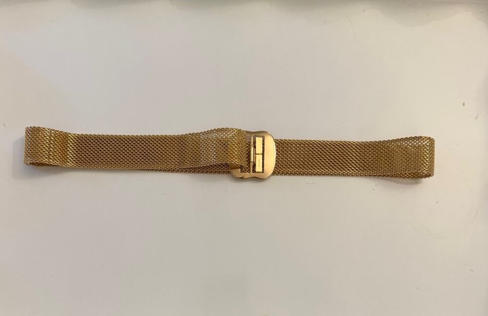 Signed Vintage Sarah Cov Gold Mesh Adjustable Belt with Buckle